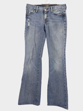 7 For All Mankind Jeans Women 28 Flare Mid Rise Blue Lightweight Denim USA 28x32